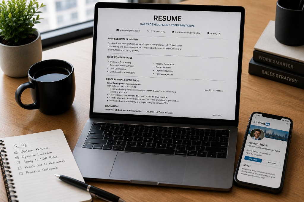 Resume and LinkedIn positioning for remote SDR roles